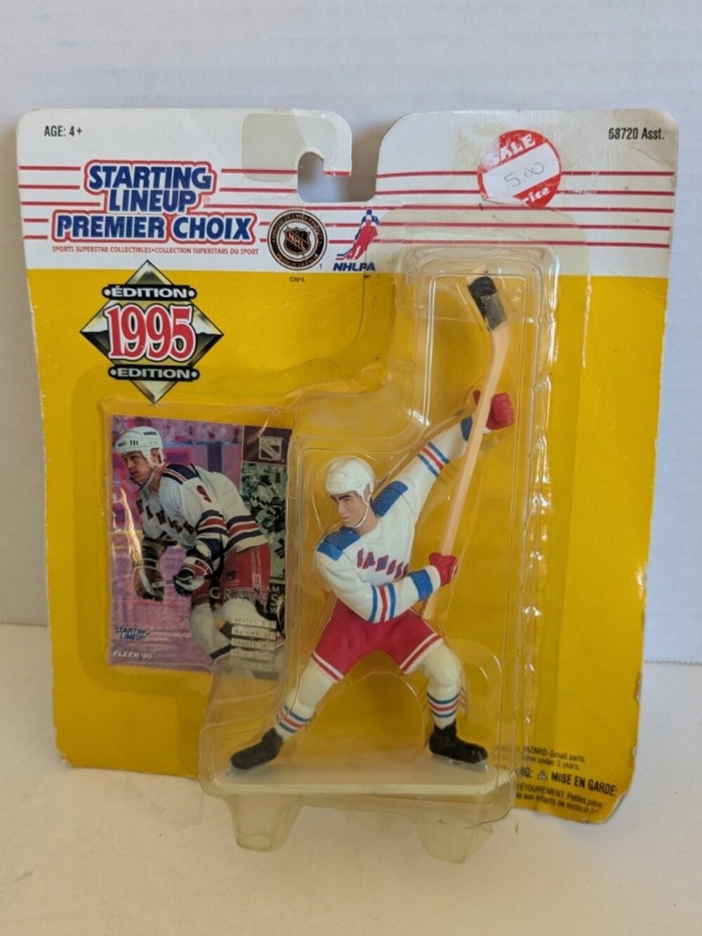 1995 ADAM GRAVES New York Rangers Kenner Starting Lineup Over Hockey Figurine